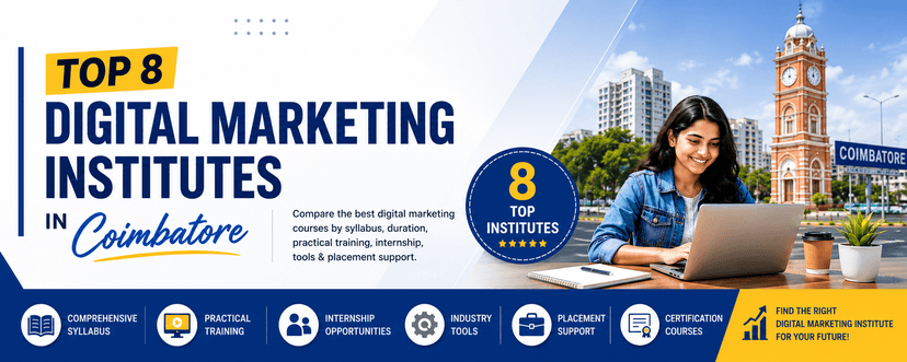 Top 8 Digital Marketing Institutes in Coimbatore: Courses, Duration, Internship & Placement Support