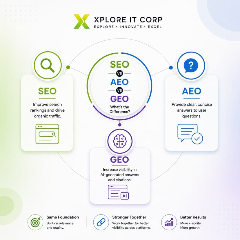 SEO vs AEO vs GEO: What's the Difference?